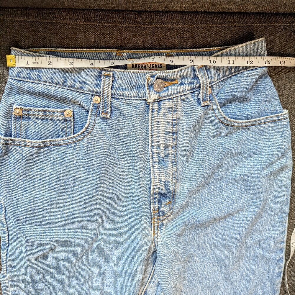 Vintage Guess High Waisted Tapered Leg 100% Cotton Denim Jeans 28 - Picture 7 of 11